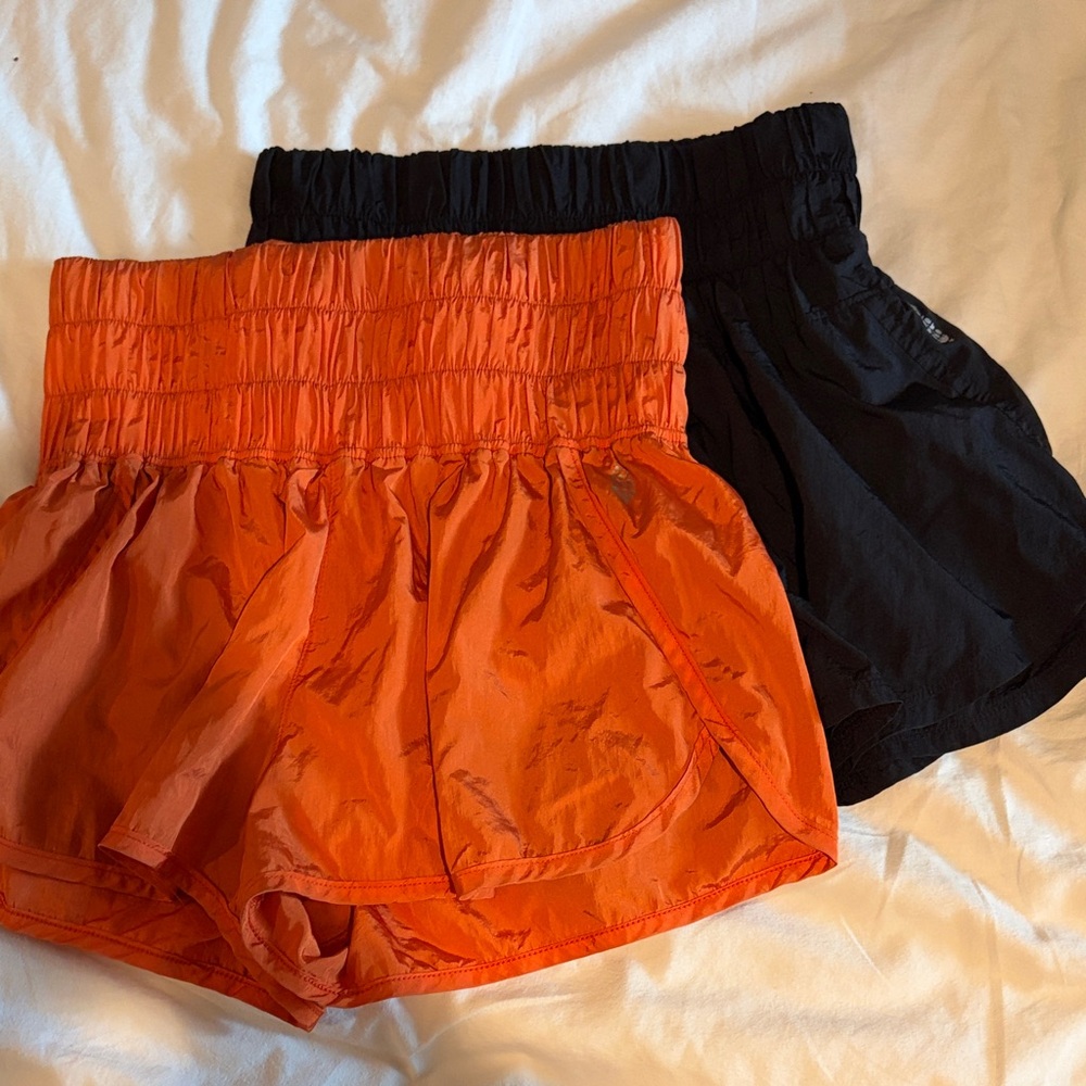 FP Movement by Free People Orange and Black Athletic Shorts
